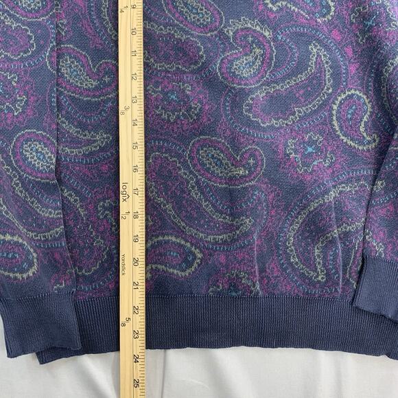 VTG 90’s Liz Wear Claiborne Sweater Womens Size Large Paisley Pattern Purple - Picture 6 of 7